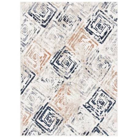 Safavieh 5 ft. 5 in. x 7 ft. 7 in. Coppertone Contemporary Rectangle Power Loomed Area Rug Ivory & Navy CPN324A-5